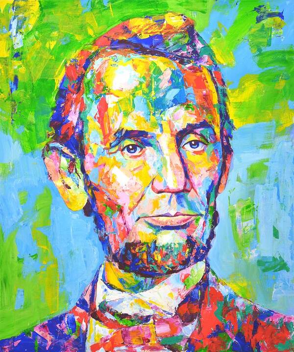 Abraham Lincoln Poster featuring the painting 	Abraham Lincoln by Iryna Kastsova