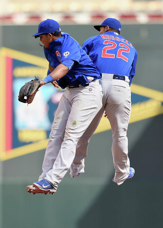 People Poster featuring the photograph Addison Russell and Starlin Castro by Hannah Foslien