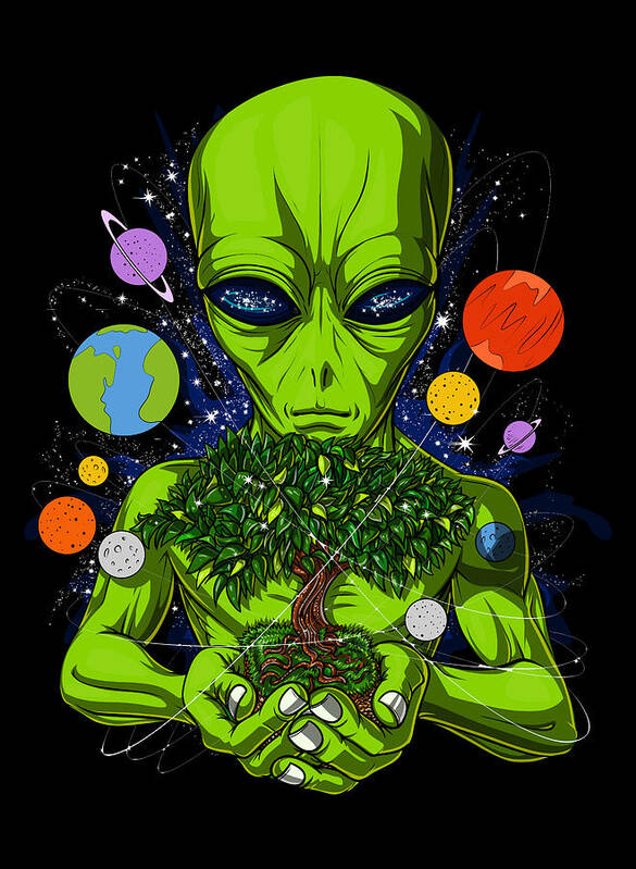 Alien Space Tree Of Life Poster by Nikolay Todorov - Pixels