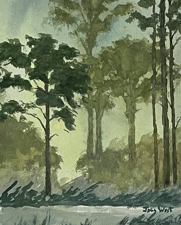 Trees Poster featuring the painting Atmosphere by John West
