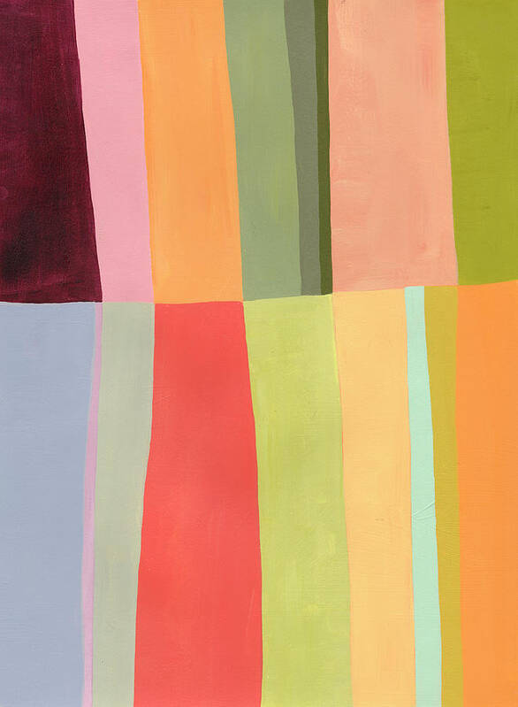 Abstract Art Poster featuring the painting August Stripes #6 by Jane Davies