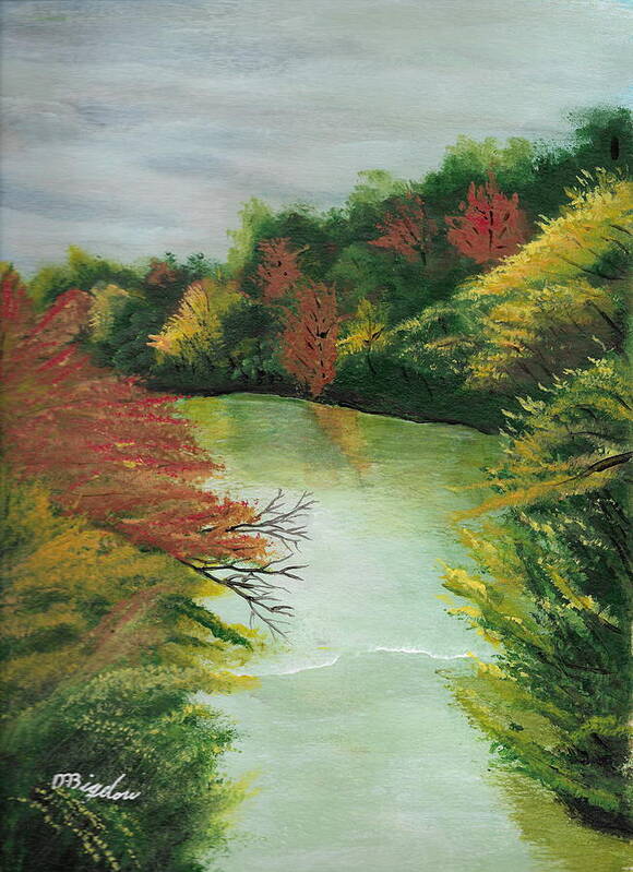 River Poster featuring the painting Autum River by David Bigelow