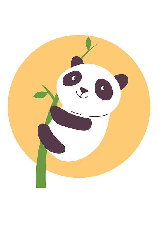 Adorable Poster featuring the digital art Baby Panda Hugging an Eucalyptus Plant by Jacob Zelazny