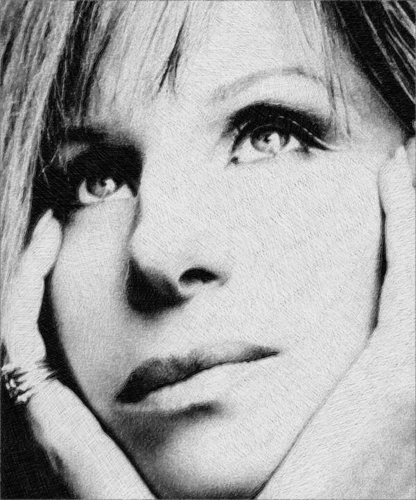 Barbra Streisand Poster featuring the painting Barbra Streisand by Tony Rubino