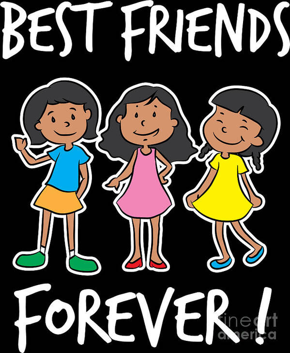 Best Friends of Three Best Friends Forever Girl Squad Gift Poster by  Haselshirt - Pixels