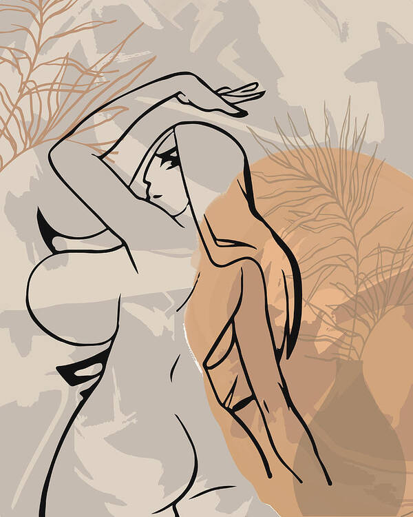 Steamy Hot Nude Cartoons - Big boobs an booty cartoon character line art sexy girl print naked woman  drawing ass story Poster by Mounir Khalfouf - Fine Art America