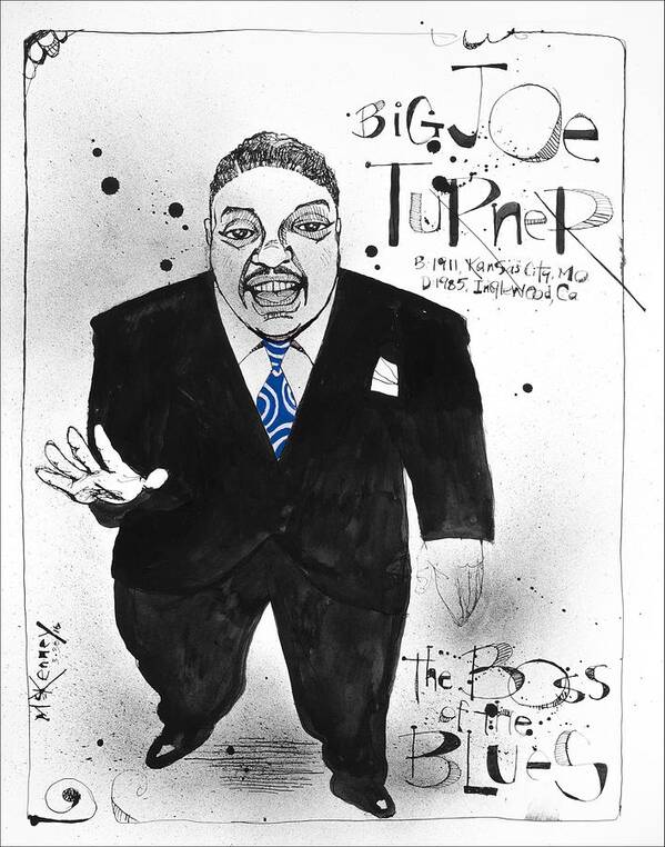  Poster featuring the drawing Big Joe Turner by Phil Mckenney