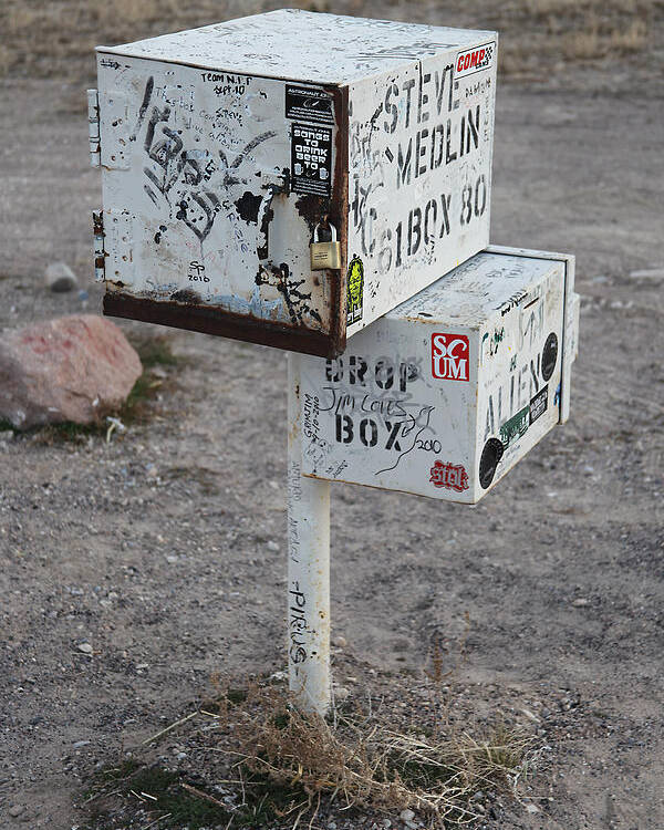 Area-51 Poster featuring the photograph Black Mailbox Extraterrestrial Highway by Custom Aviation Art