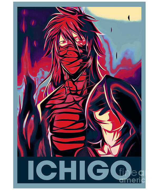 Bleach Ichigo Kurosaki Manga Anime Poster by Fantasy Anime - Fine Art  America