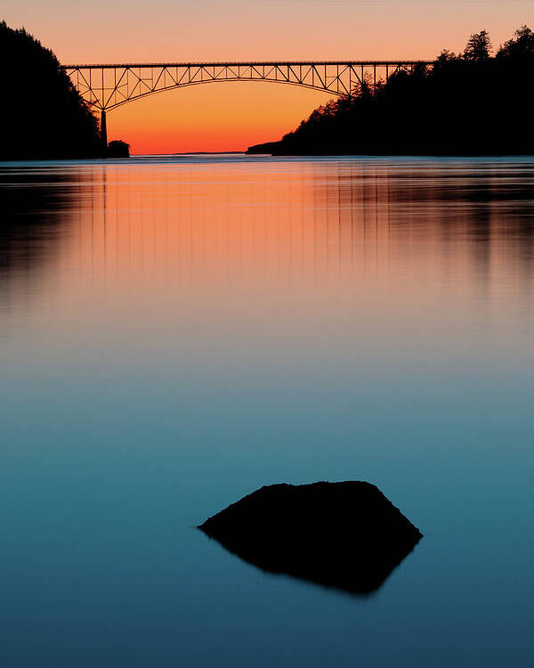 Bridge Poster featuring the photograph Blue Hour Bridge by Michael Rauwolf