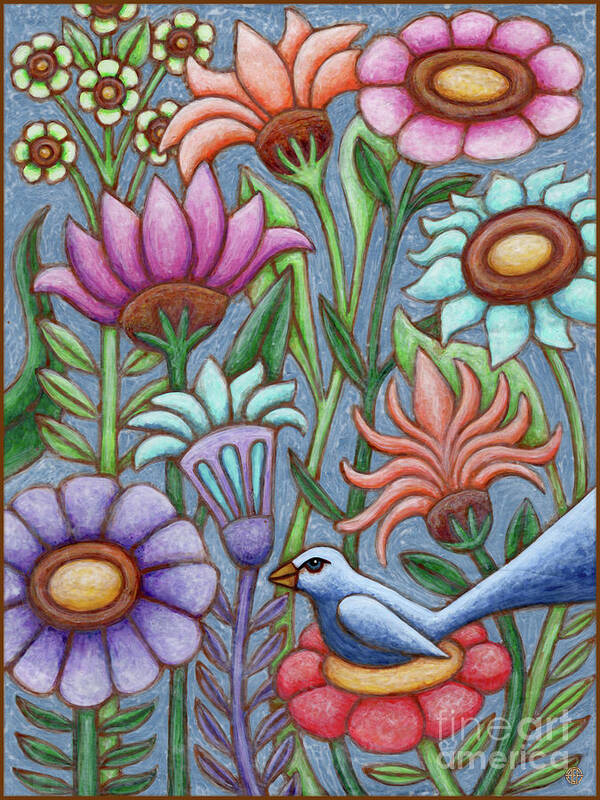 Bird Poster featuring the painting Blue Meadow Breeze by Amy E Fraser