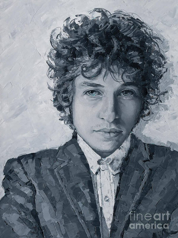 Dylan Poster featuring the painting Bob Dylan, 2020 by PJ Kirk