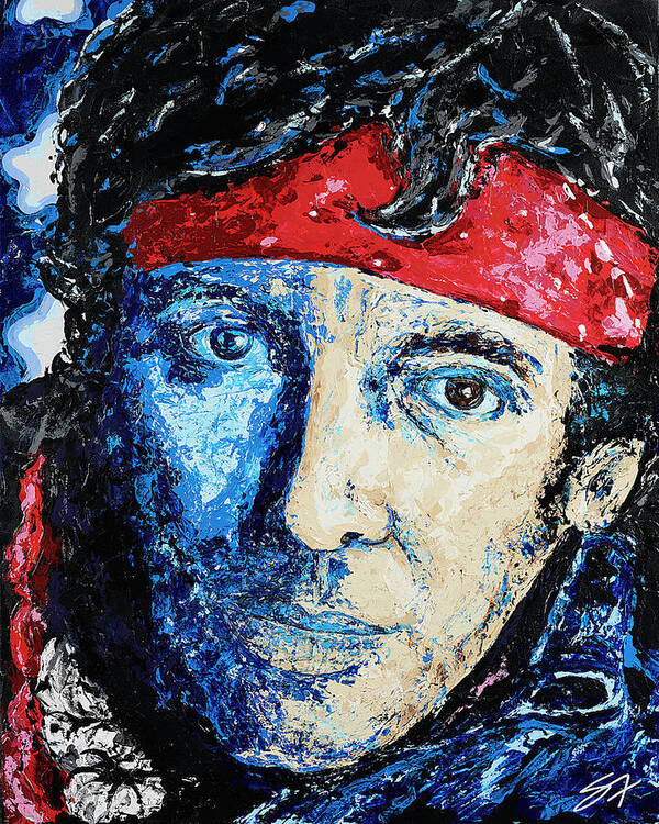 Springsteen Poster featuring the painting Born in the USA by Steve Follman