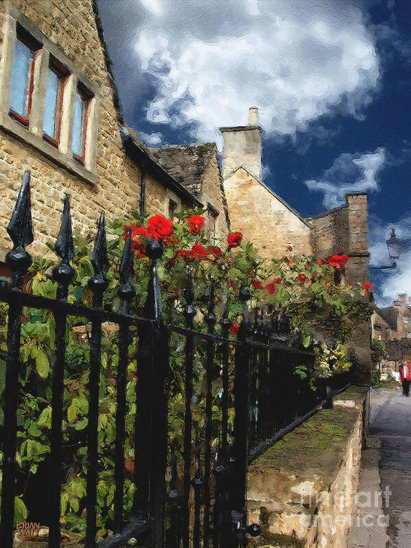 Bourton-on-the-water Poster featuring the photograph Bourton Red Roses by Brian Watt