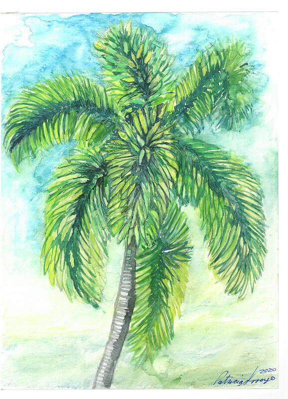 Palm Trees Poster featuring the painting Breeze by Patricia Arroyo