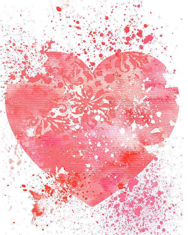 Heart Poster featuring the mixed media Broken Heart by Moira Law