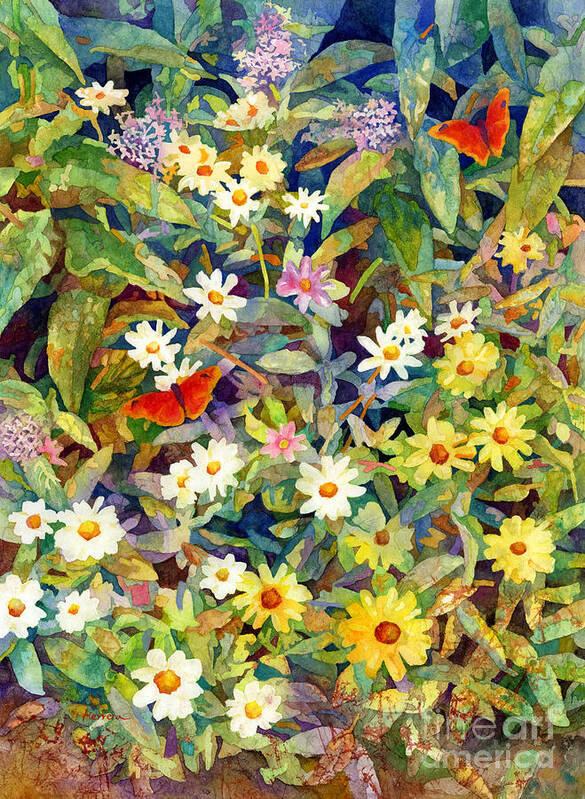 Flowers Poster featuring the painting Butterfly Garden by Hailey E Herrera