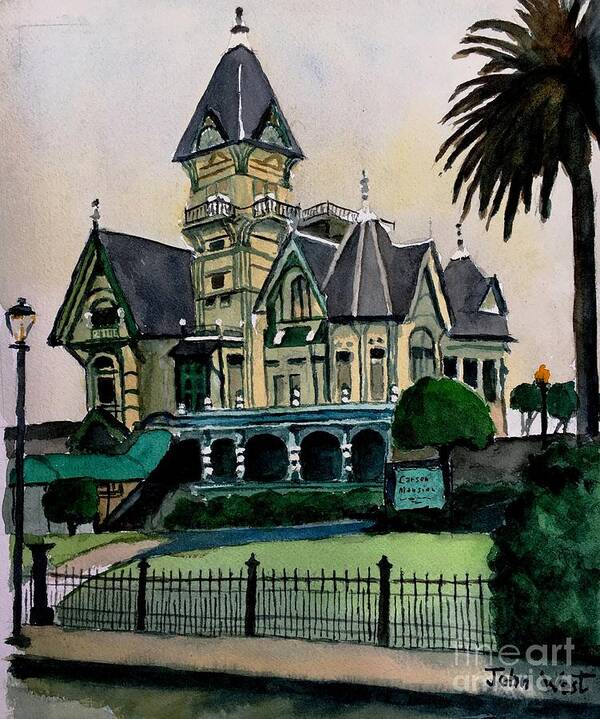 Eureka Ca Poster featuring the painting Carson Mansion by John West