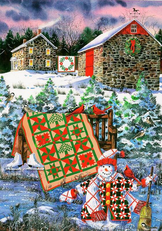 Christmas Poster featuring the painting Christmas Cheer by Diane Phalen