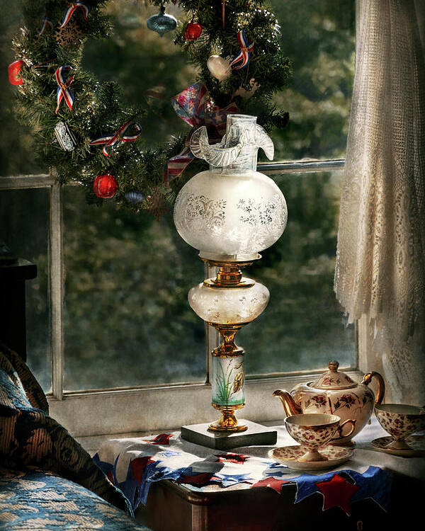 Christmas Poster featuring the photograph Christmas - Christmas tea by Mike Savad