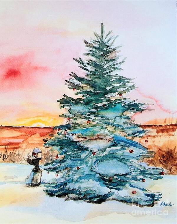 Christmas Tree Poster featuring the painting Christmas Sunrise by Deb Stroh-Larson