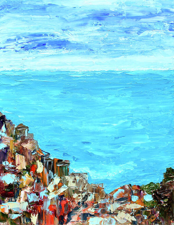 Landscape Poster featuring the painting Cinque Terre 2 by Teresa Moerer