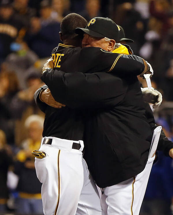Ninth Inning Poster featuring the photograph Clint Hurdle and Starling Marte by Matt Sullivan