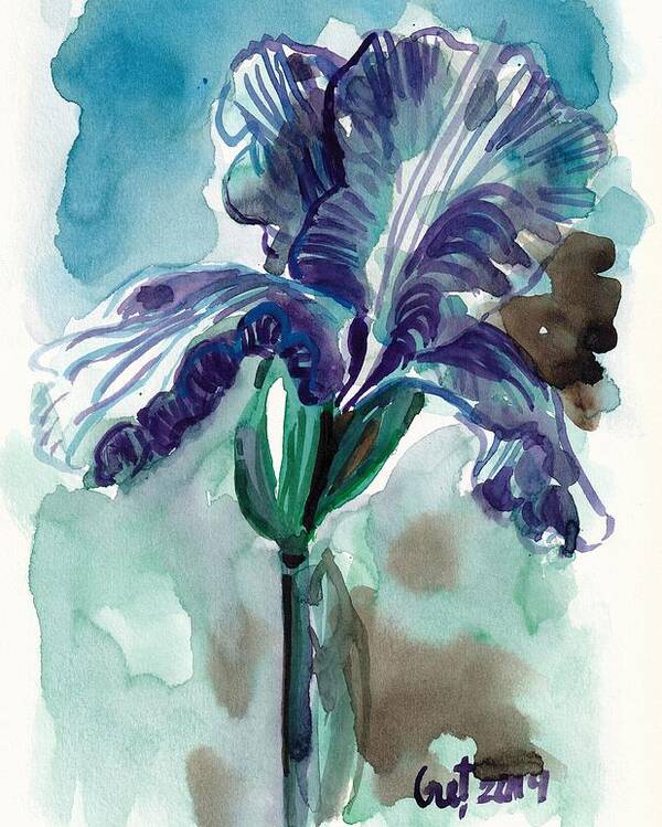 Iris Poster featuring the painting Cold Iris by George Cret
