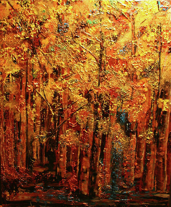 Aspen Poster featuring the painting Colorado Gold by Marilyn Quigley