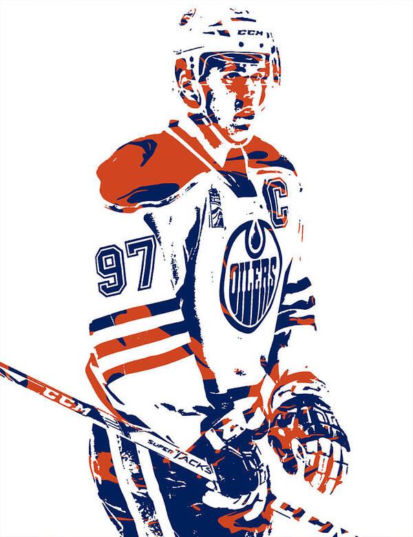 Connor McDavid Poster Edmonton Oilers Ice Hockey Painting Hand