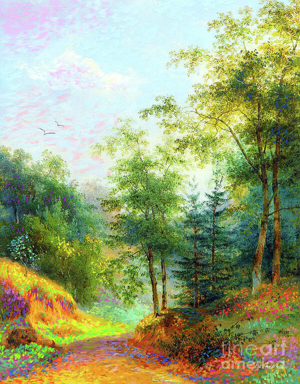 Landscape Poster featuring the painting Cool Summer Breeze by Jane Small