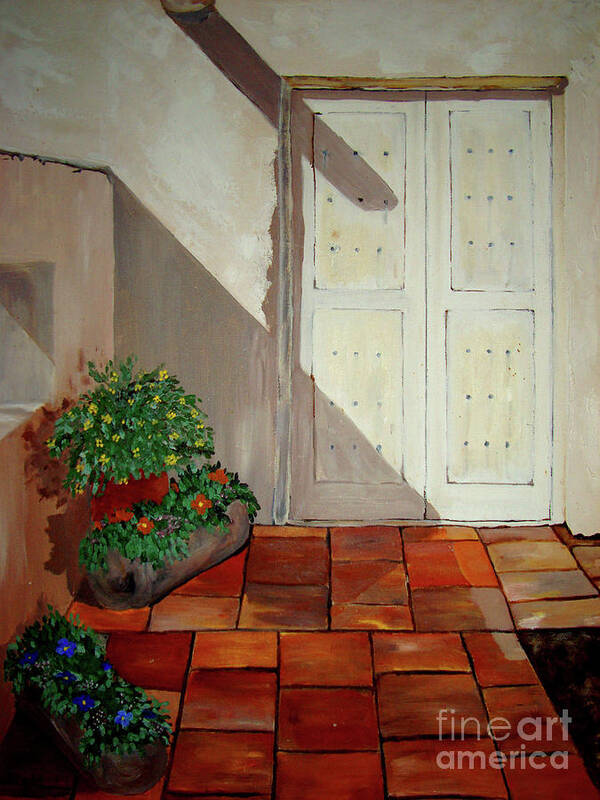 Courtyard Poster featuring the painting Courtyard by Melinda Etzold
