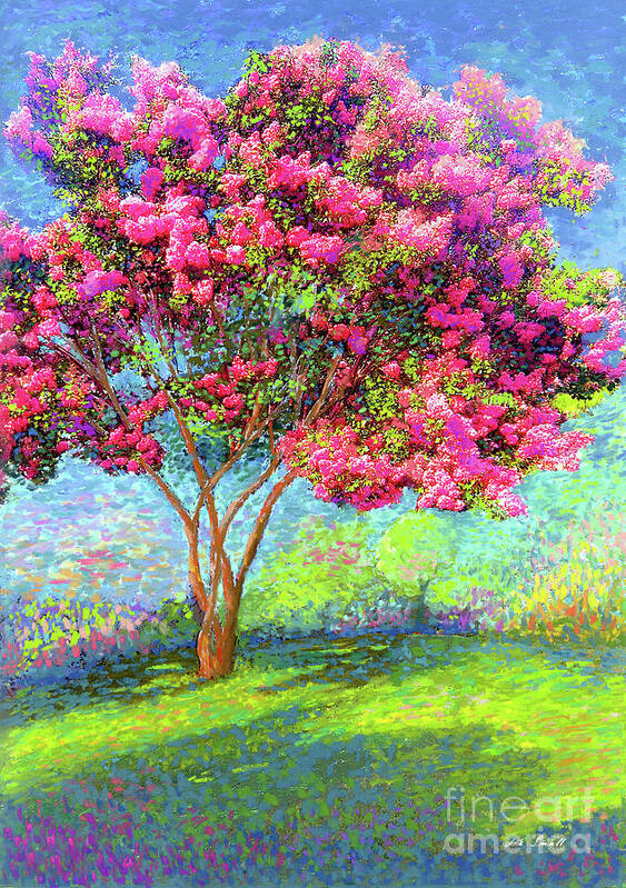 Landscape Poster featuring the painting Crepe Myrtle Memories by Jane Small