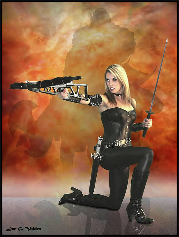 Crossbow Poster featuring the photograph Crossbow Heroine by Jon Volden