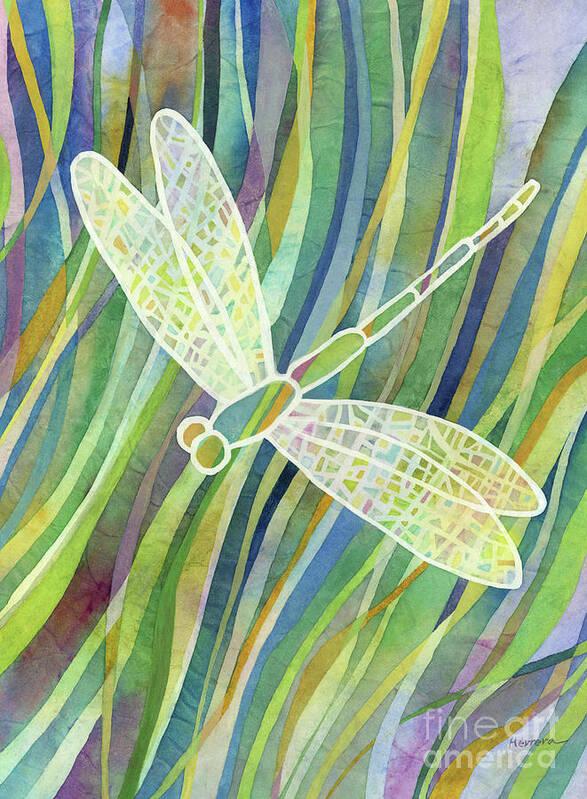 Dragonfly Poster featuring the painting Crystal Wings 2 by Hailey E Herrera