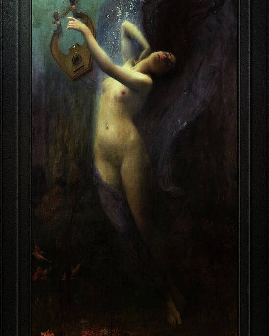 Ocean Deep Poster featuring the painting Death of Sappho by Charles Amable Lenoir Old Master Reproduction by Rolando Burbon
