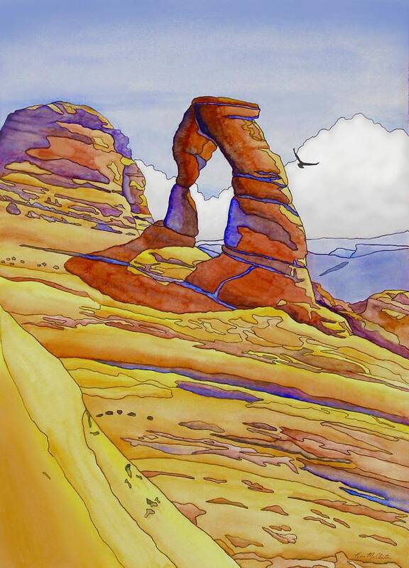 Kim Mcclinton Poster featuring the painting Delicate Arch by Kim McClinton