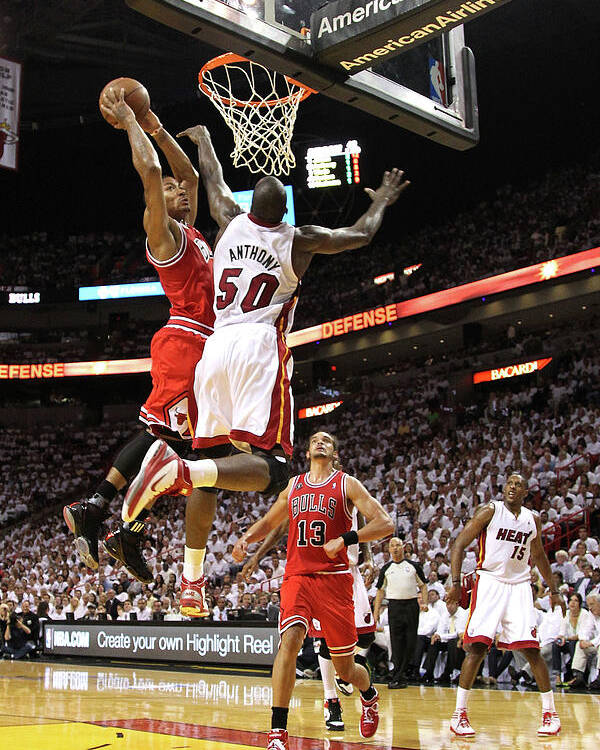 Derrick Rose #1 Goes For Dunk Poster for Sale by StickyThrow