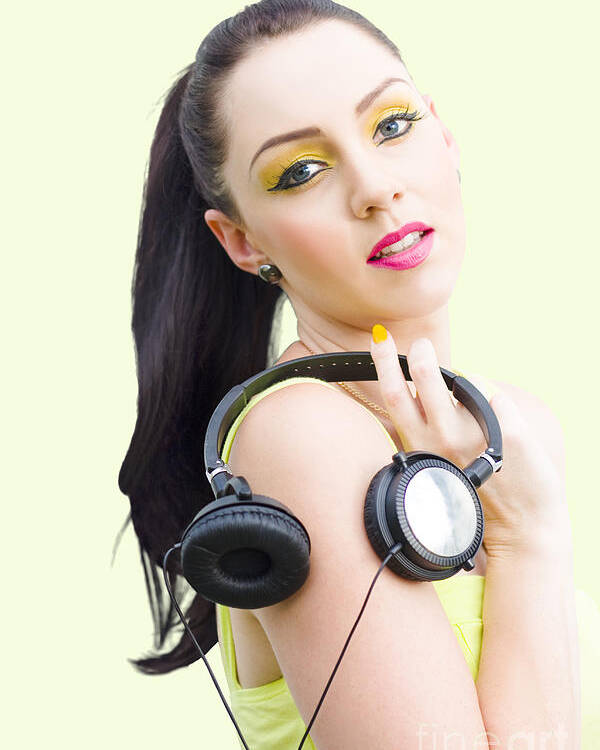 Dj Poster featuring the photograph DJ Girl by Jorgo Photography