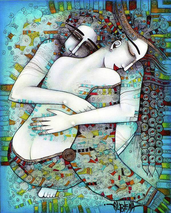 Love Poster featuring the painting Do not leave me by Albena Vatcheva