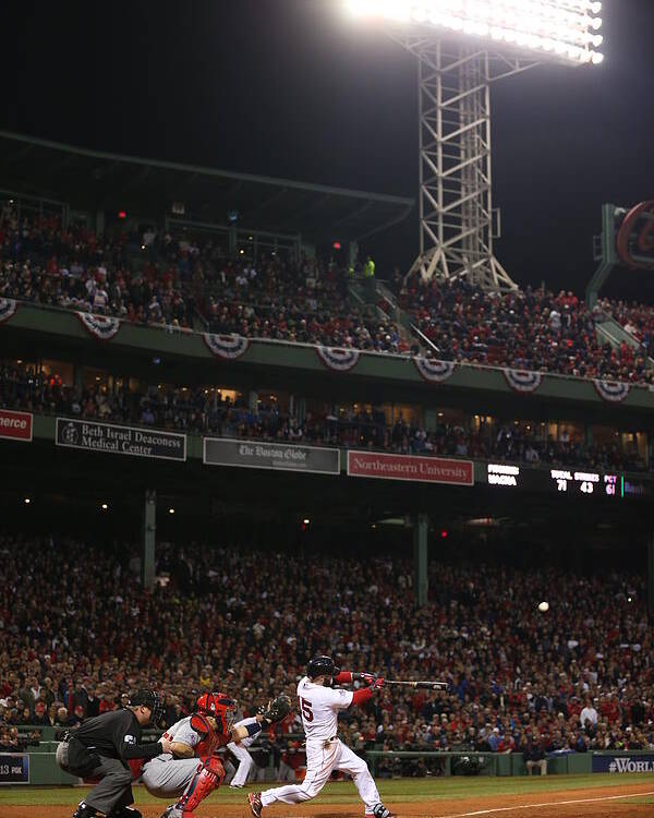 Playoffs Poster featuring the photograph Dustin Pedroia by Brad Mangin