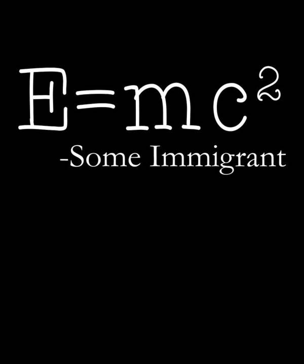 Funny Poster featuring the digital art EMc2 Some Immigrant by Flippin Sweet Gear