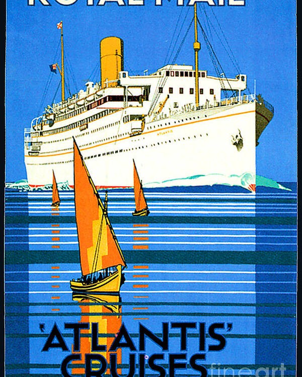Art Deco Poster featuring the painting English Royal Mail Atlantis Ocean Liner by Unknown