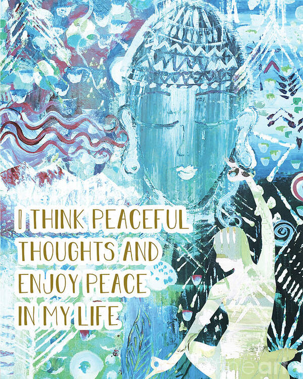 Peace Poster featuring the mixed media Enjoy Peace by Claudia Schoen