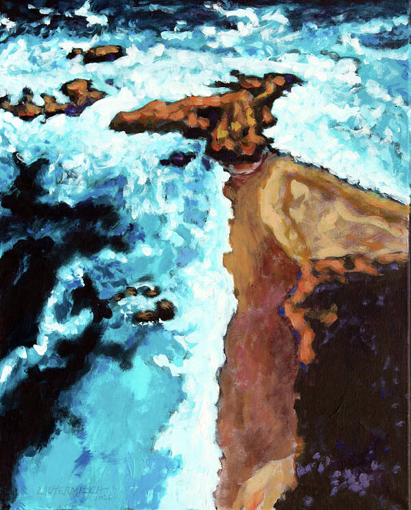 Ocean Poster featuring the painting Flight Over Ocean by John Lautermilch