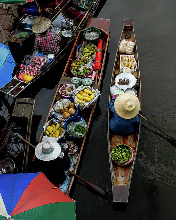 Floating Poster featuring the photograph Market Mornings - Floating Market, Thailand by Earth And Spirit
