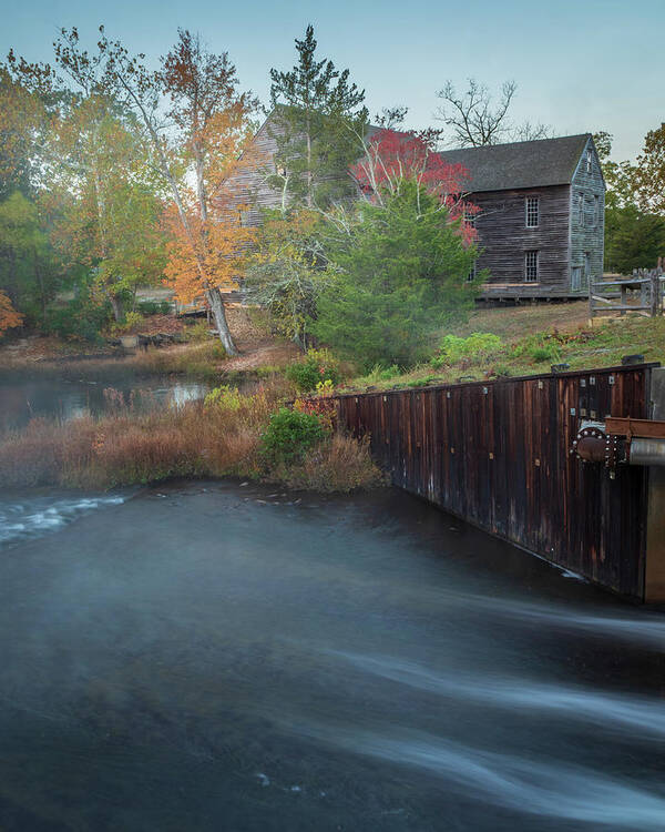 Autumn Poster featuring the photograph Flowing Water Past The Mill by Kristia Adams