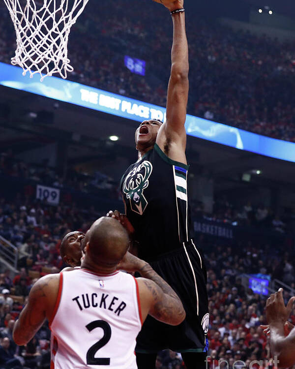Playoffs Poster featuring the photograph Giannis Antetokounmpo by Mark Blinch