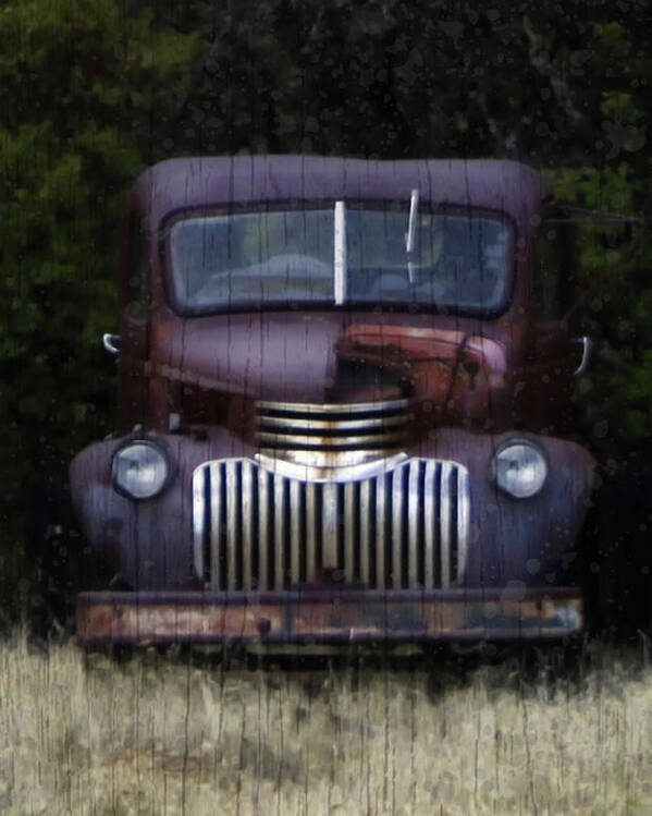 Vintage Truck Poster featuring the mixed media Guardian of the Field by Kandy Hurley