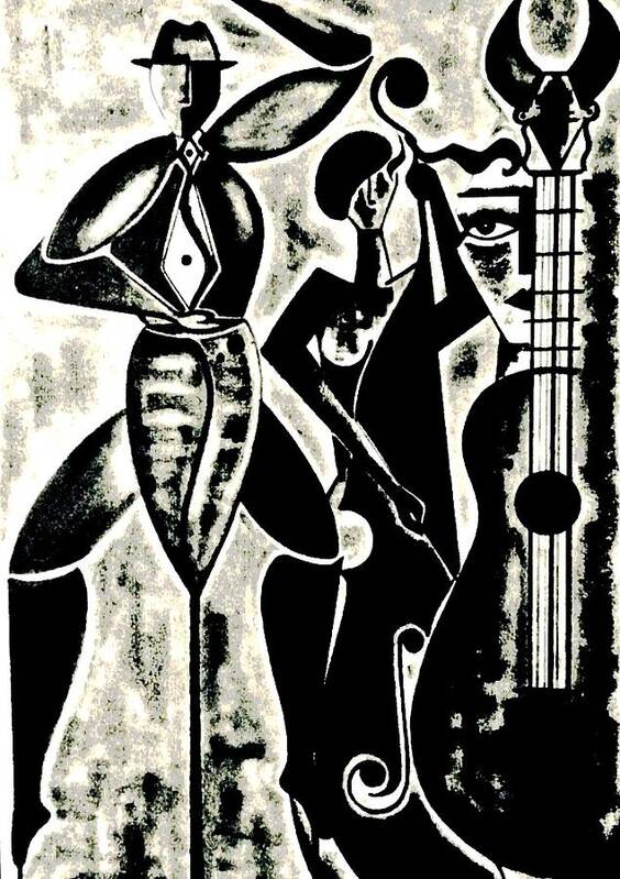 Jazz Poster featuring the digital art Guitar Toro by Bodo Vespaciano
